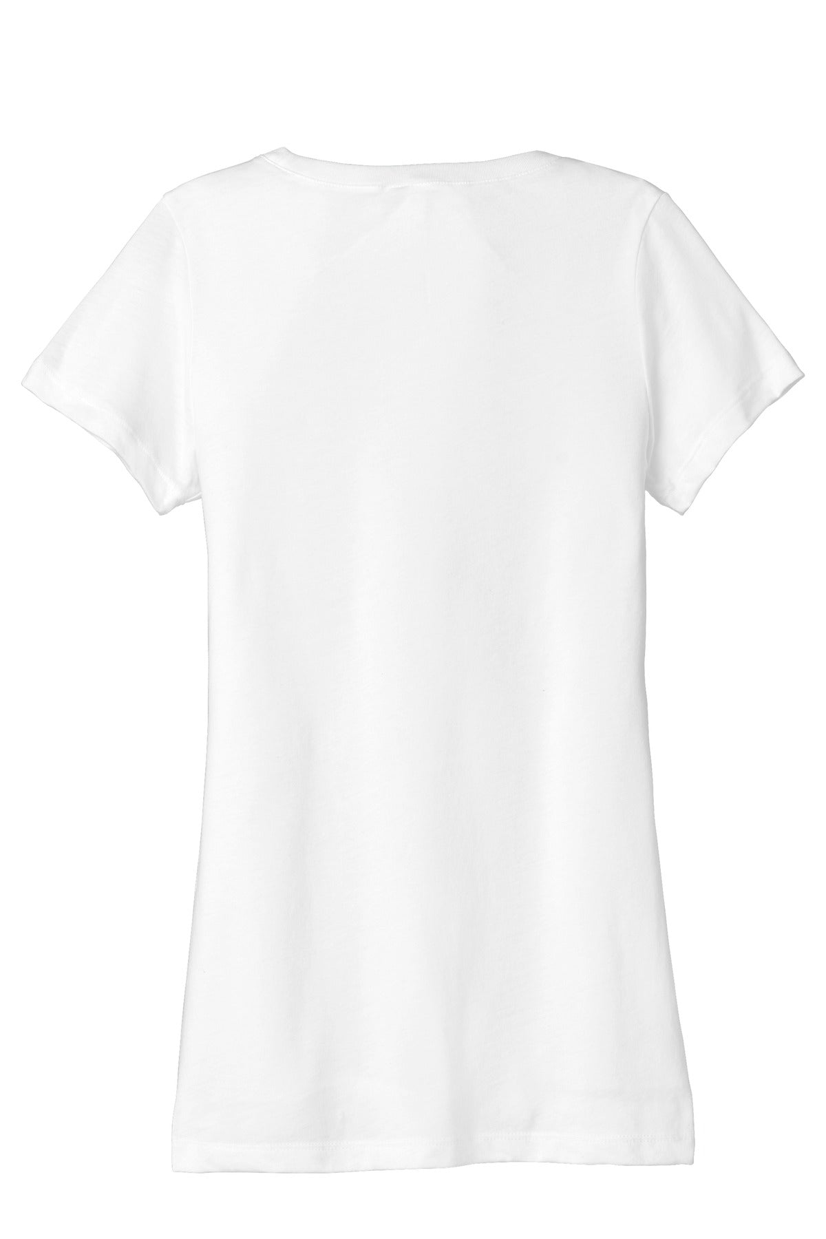 Rear View of Sld White TB BELLA+CANVAS Women's Triblend Short Sleeve Tee. BC8413