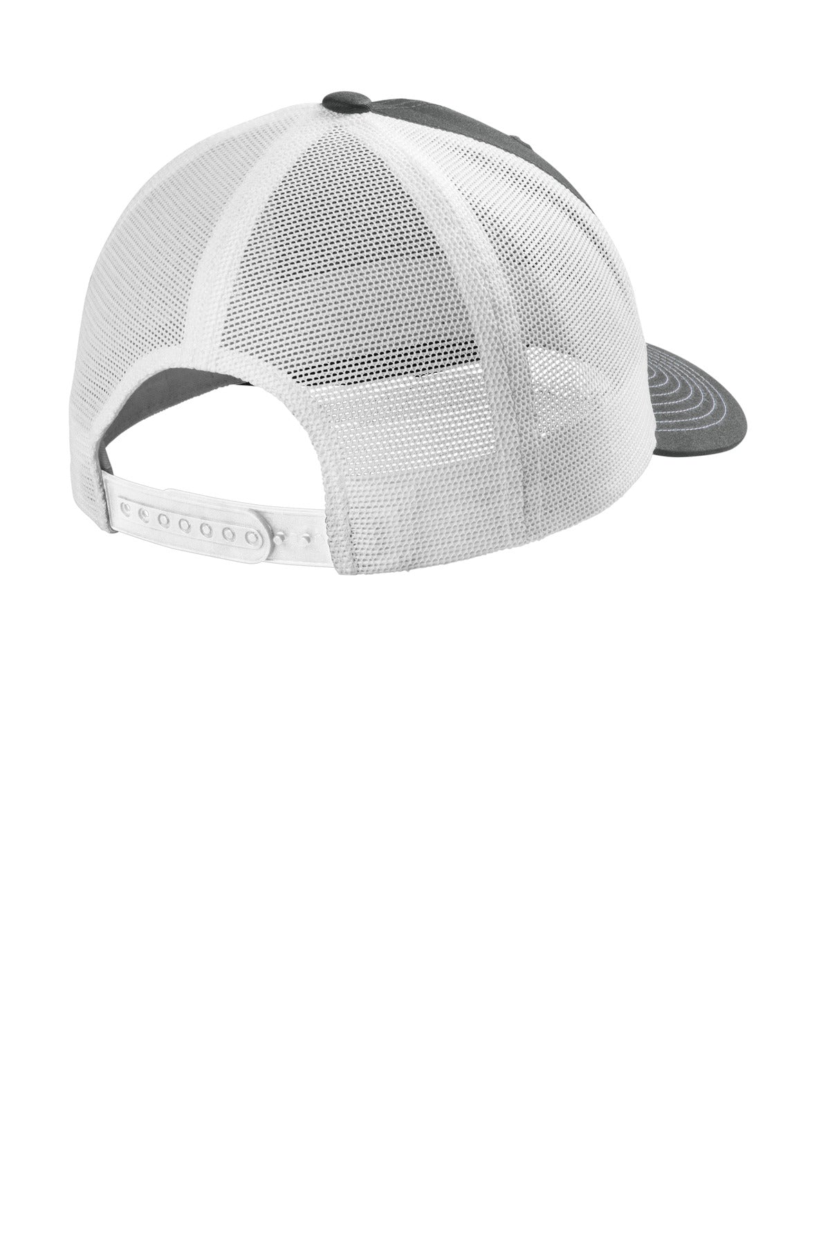Rear View of SmkGry/Wht Port Authority Eco Snapback Trucker Cap C112ECO