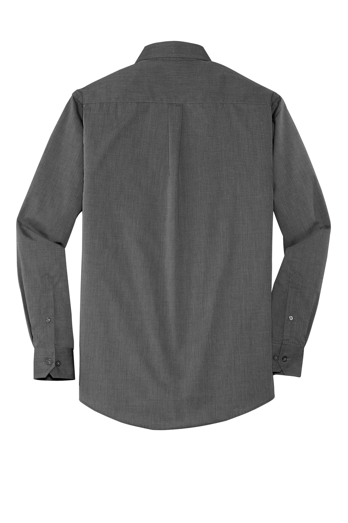 Rear View of Soft Black Port Authority Crosshatch Easy Care Shirt. S640