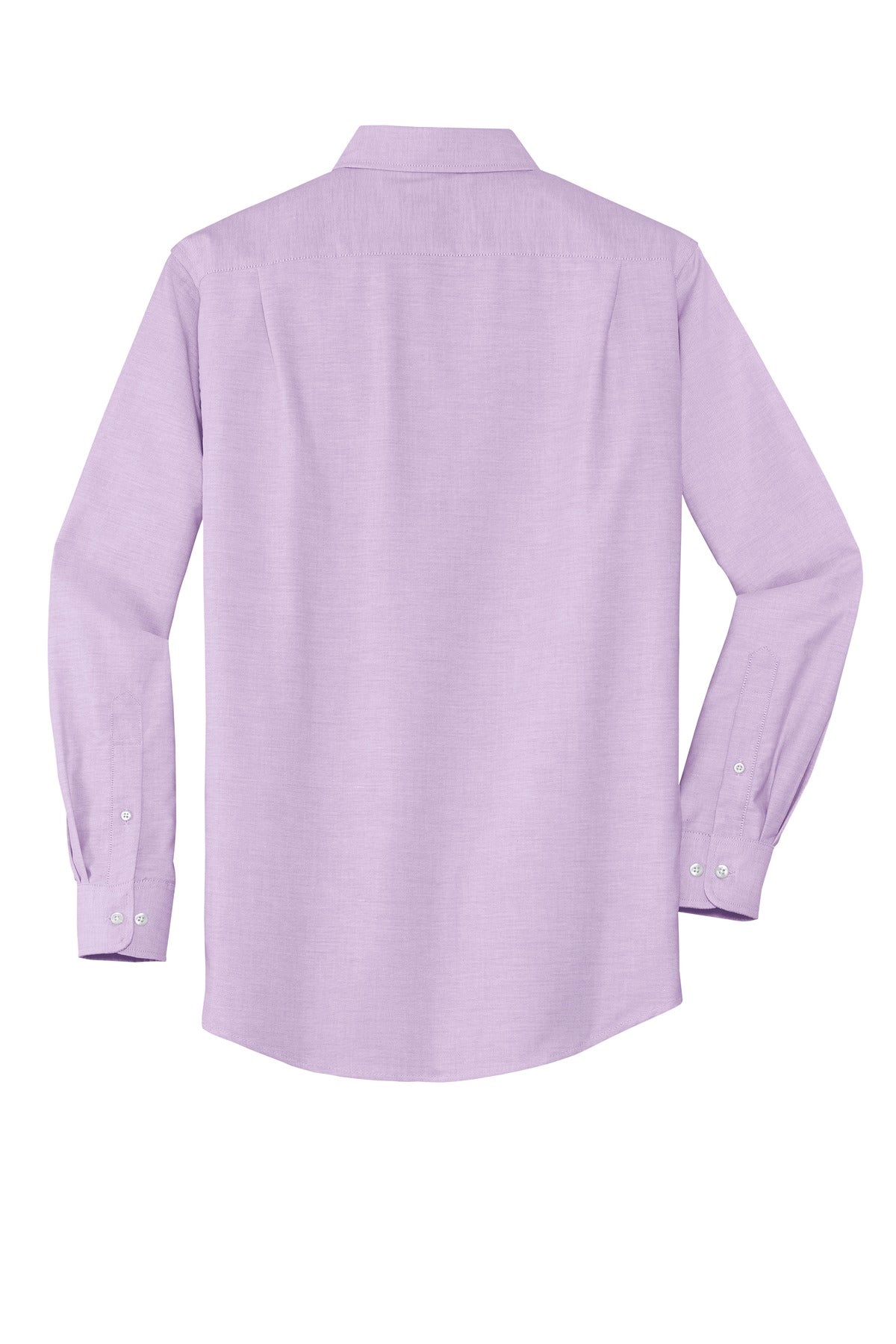 Rear View of Soft Purple Port Authority SuperPro Oxford Shirt. S658
