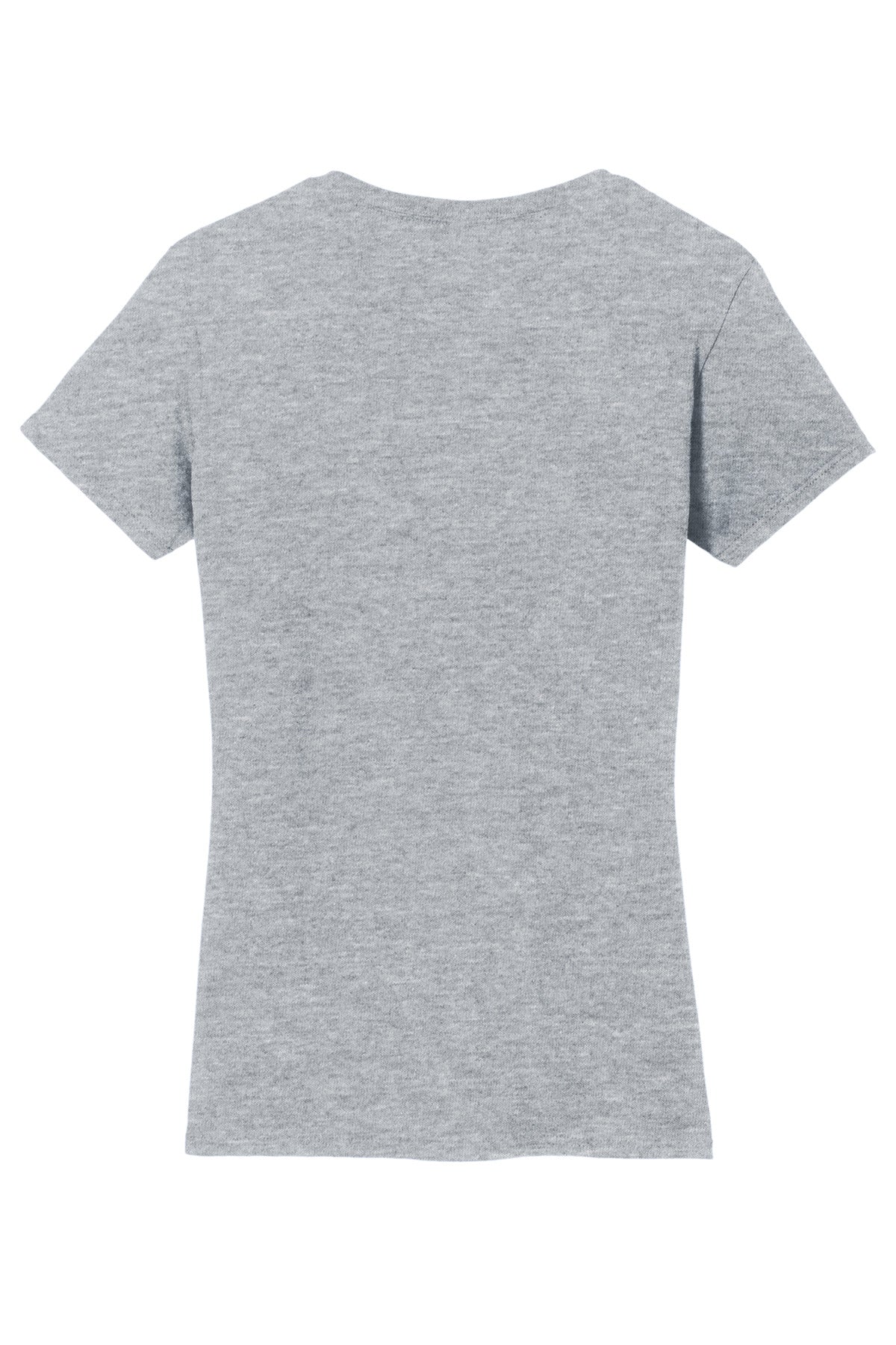 Rear View of Sport Grey Gildan Women's Heavy Cotton 100% Cotton V-Neck T-Shirt. 5V00L