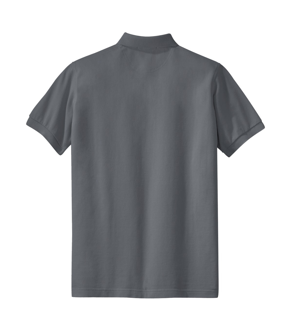 Rear View of Steel Grey Port Authority Women's Heavyweight Cotton Pique Polo. L420