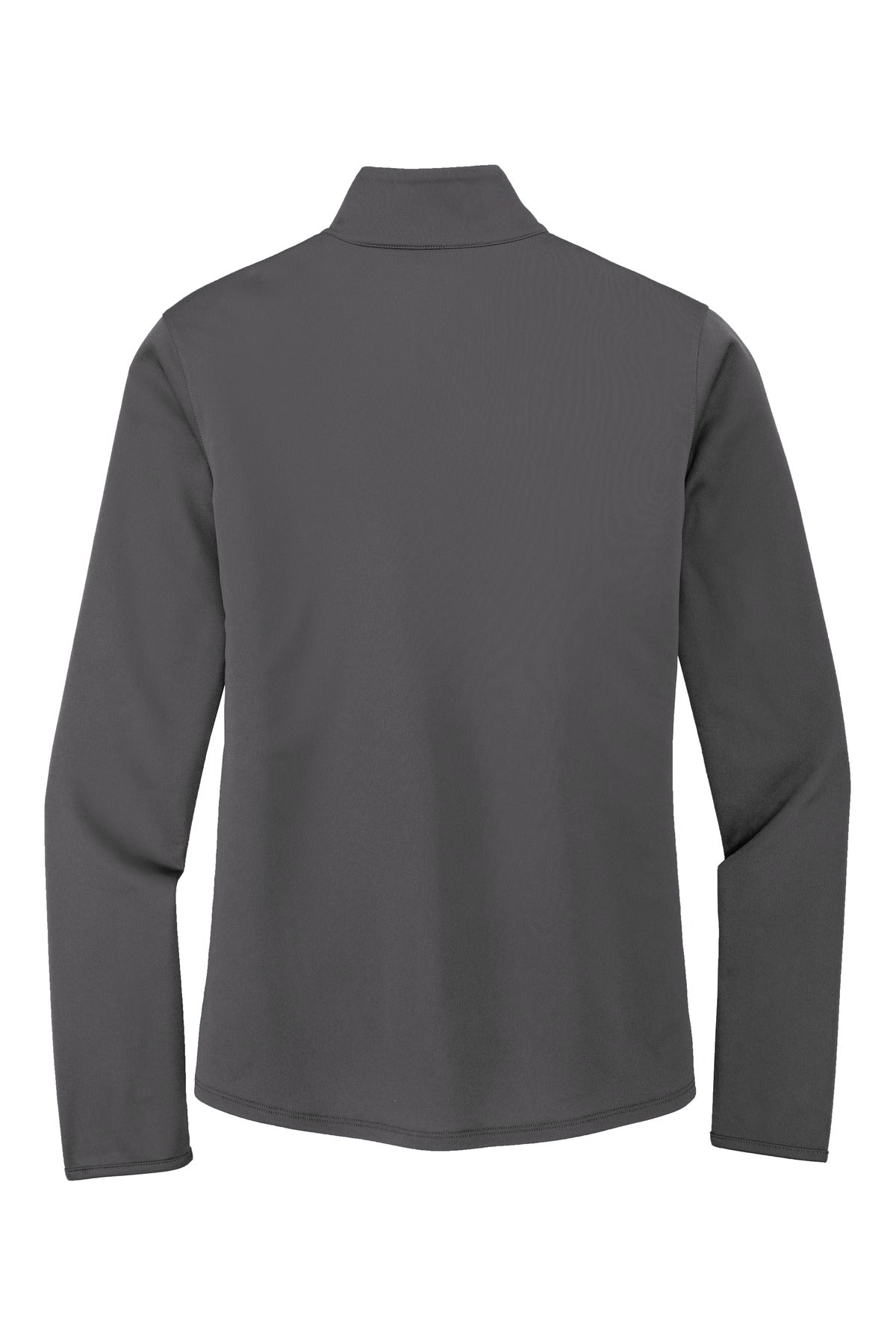 Rear View of Steel Grey/Blk Port Authority Women's Silk Touch Performance 1/4-Zip LK584