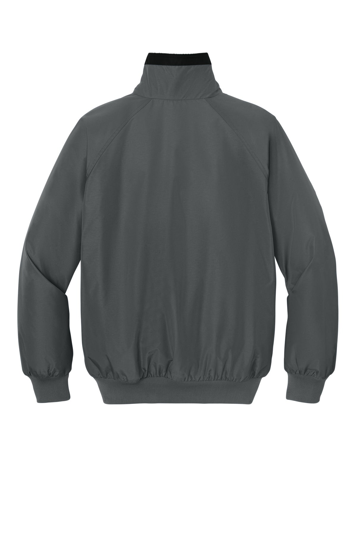 Rear View of Steel Gry/T Bk Port Authority Challenger Jacket. J754