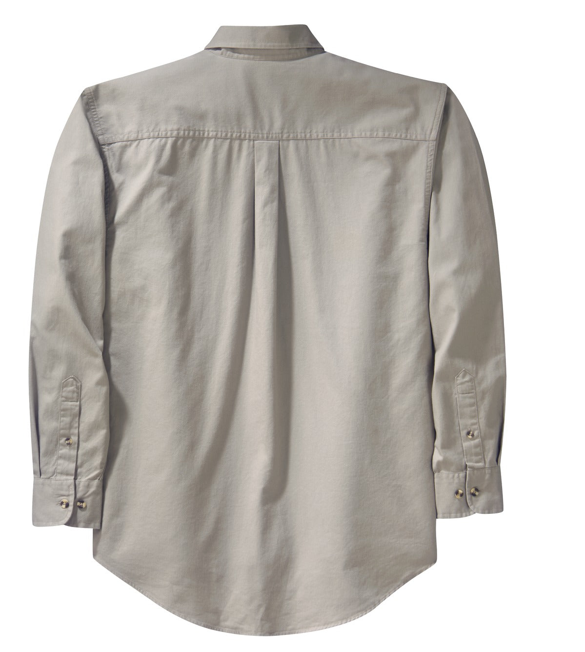 Rear View of Stone Port Authority Long Sleeve Twill Shirt. S600T