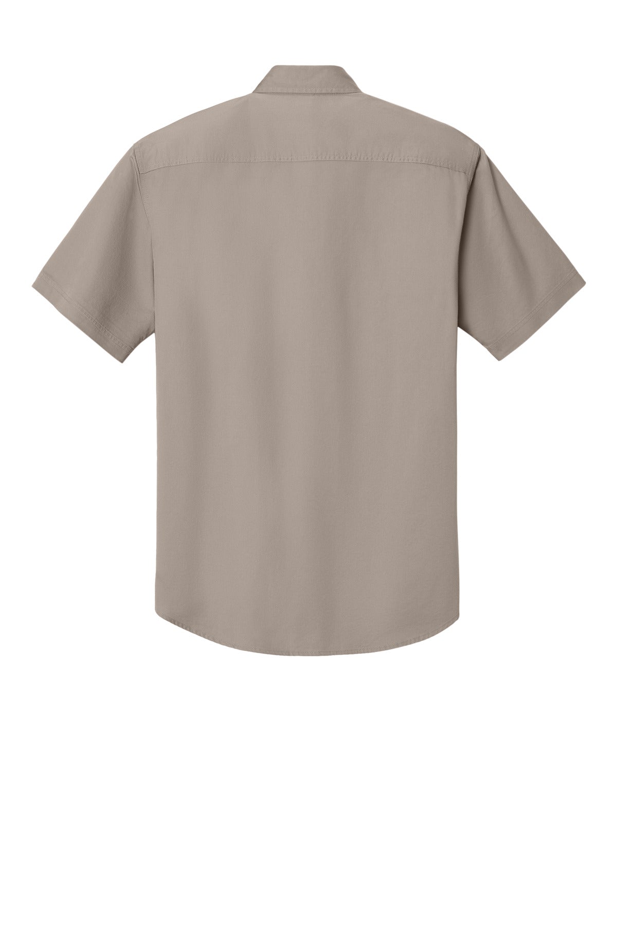 Rear View of Stone Port Authority Short Sleeve Twill Shirt. S500T