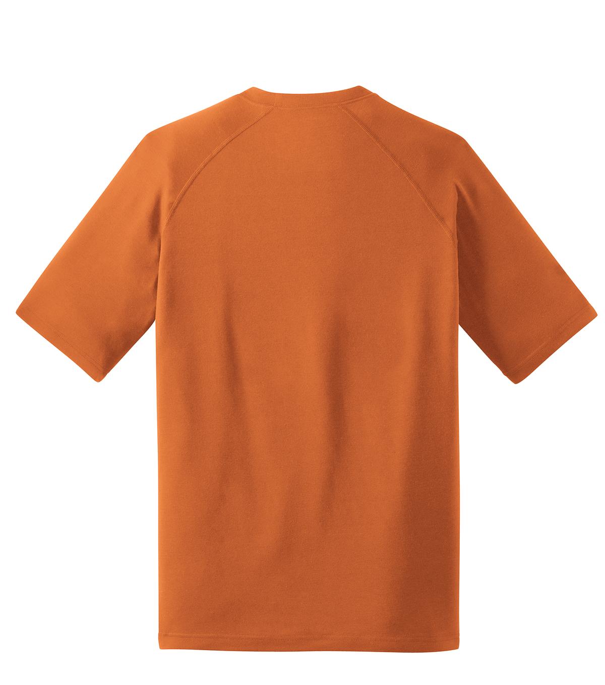 Rear View of Texas Orange Sport-Tek Ultimate Performance Crew. ST700