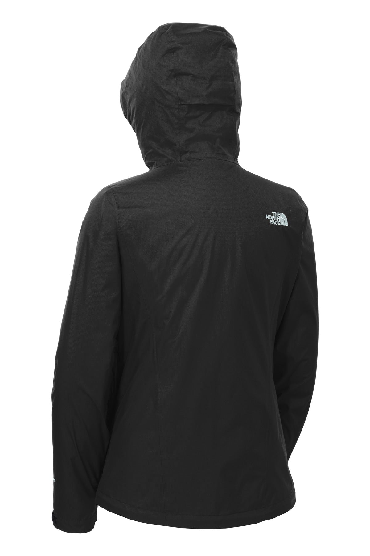 Rear View of TNF Black The North Face Women's DryVent Rain Jacket. NF0A3LH5