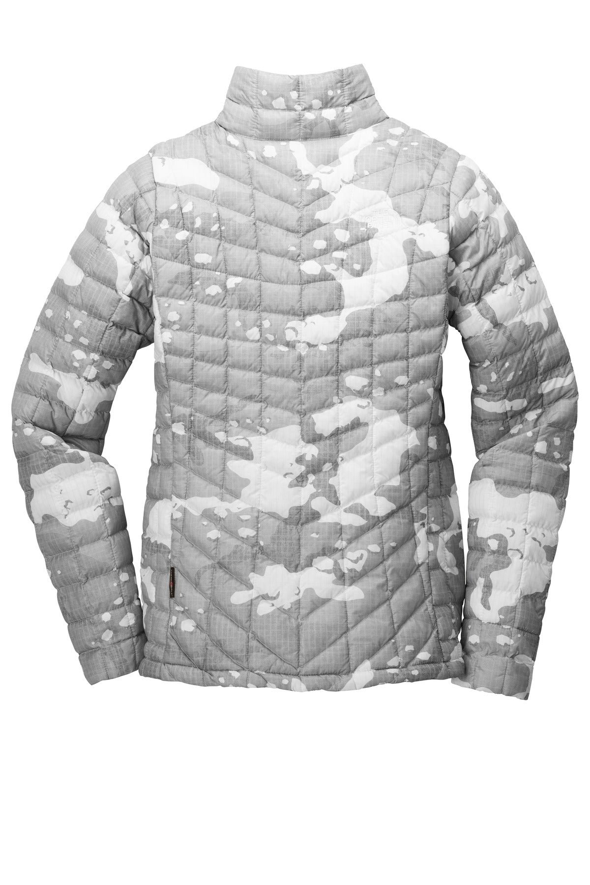 Rear View of TNF White WChp The North Face Women's ThermoBall Trekker Jacket. NF0A3LHK