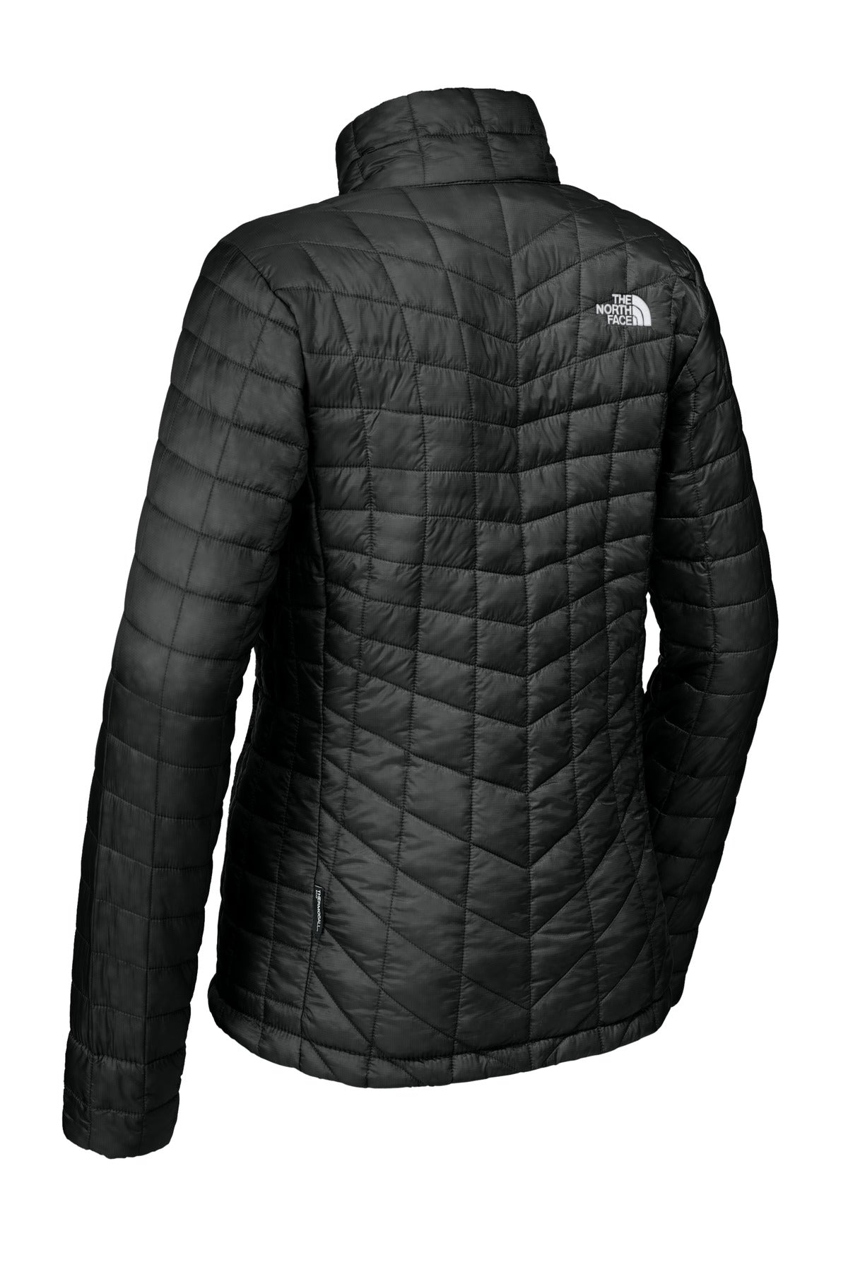 Rear View of TNFMatteBk The North Face Women's ThermoBall Trekker Jacket. NF0A3LHK