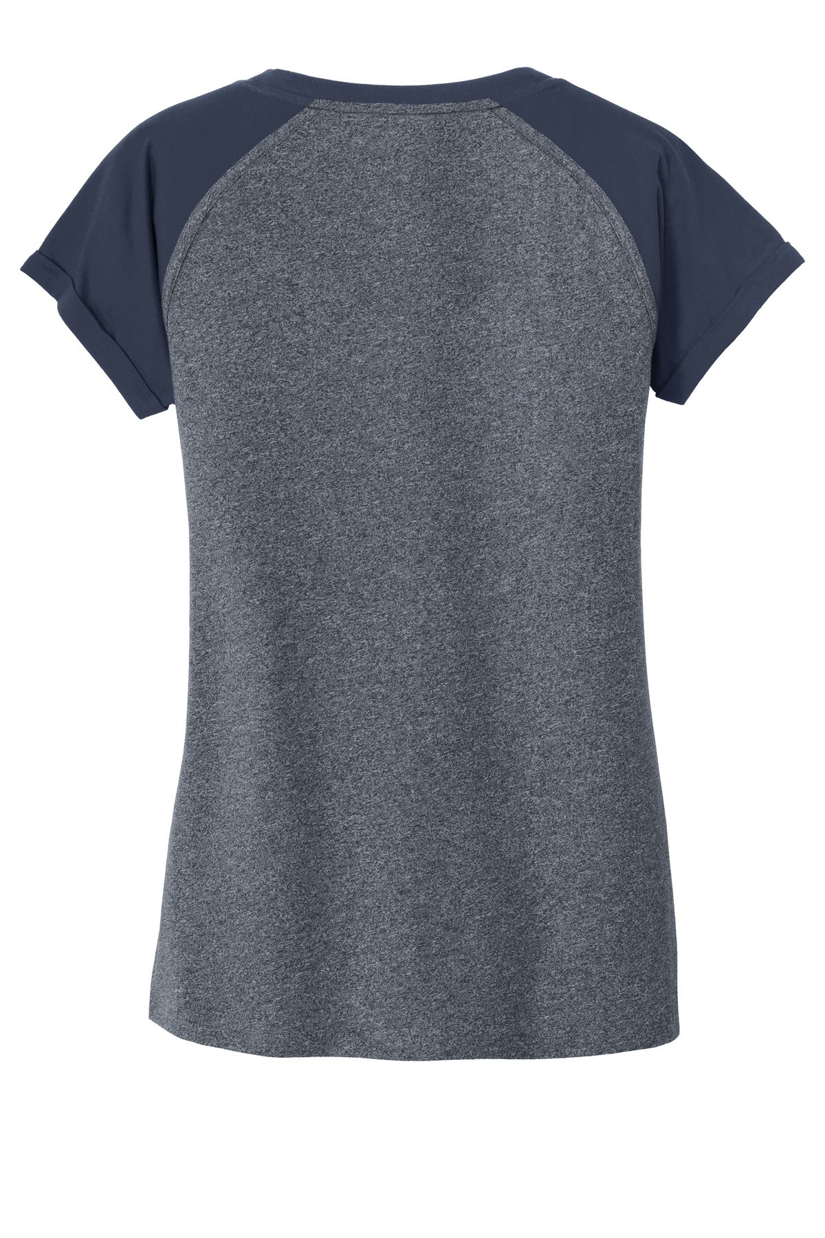 Rear View of Tr Ny/Tr Ny Tw New Era Women's Heritage Blend Varsity Tee. LNEA107