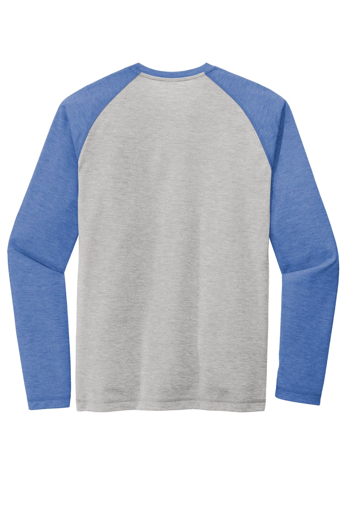 Rear View of Tr Royl He/LGH Sport-Tek PosiCharge Long Sleeve Tri-Blend Wicking Raglan Tee ST400LS