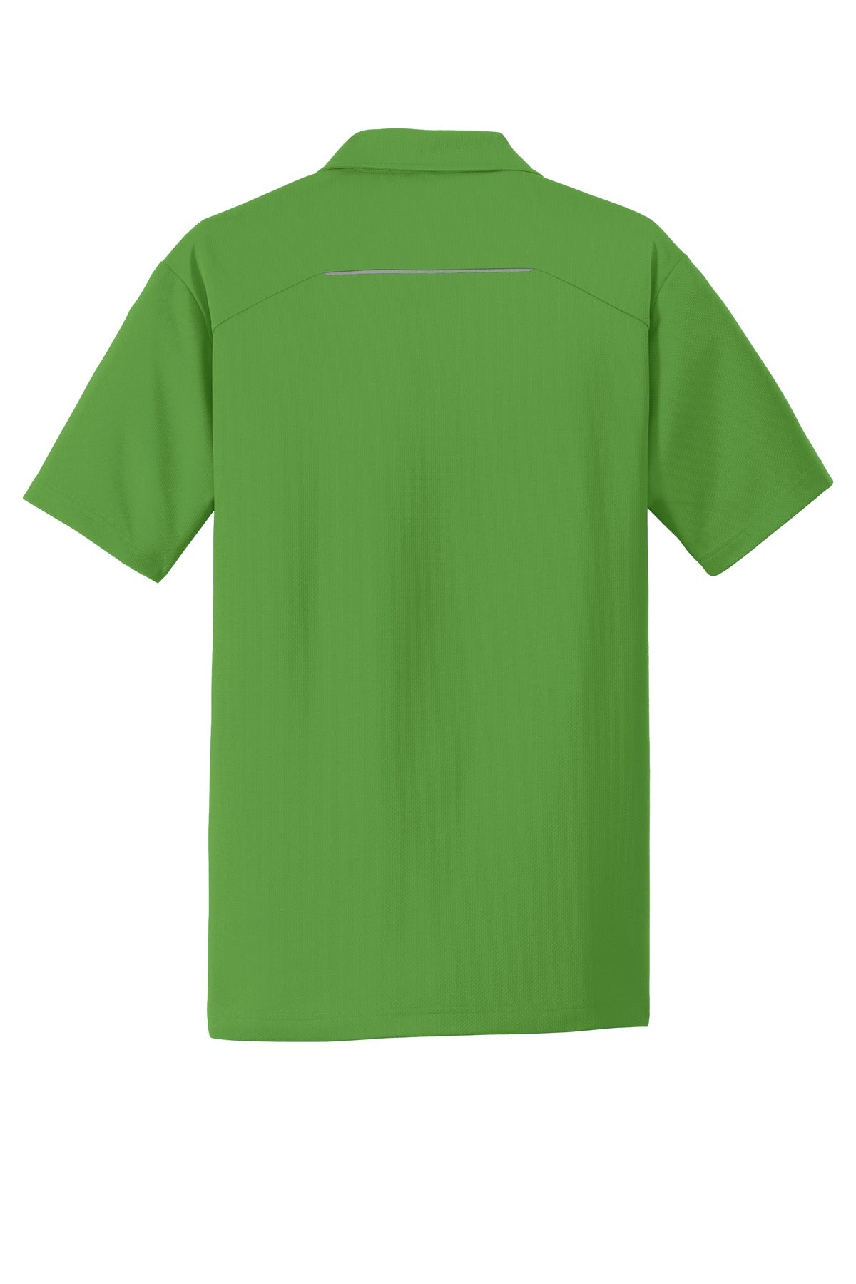 Rear View of Treetop Green Port Authority Pinpoint Mesh Polo. K580
