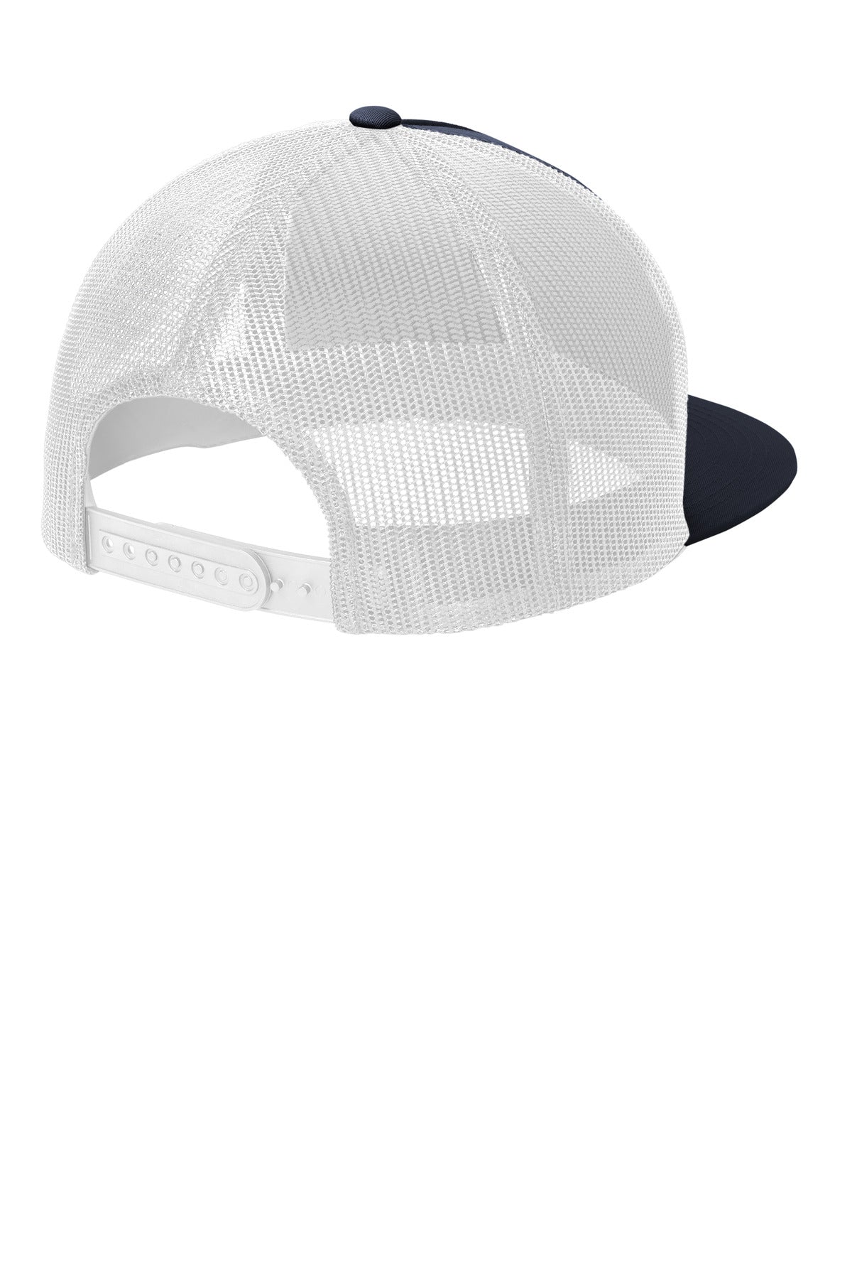 Rear View of TrNv/White Sport-Tek YP Classics 5-Panel Classic Trucker Mesh Back Cap. STC38
