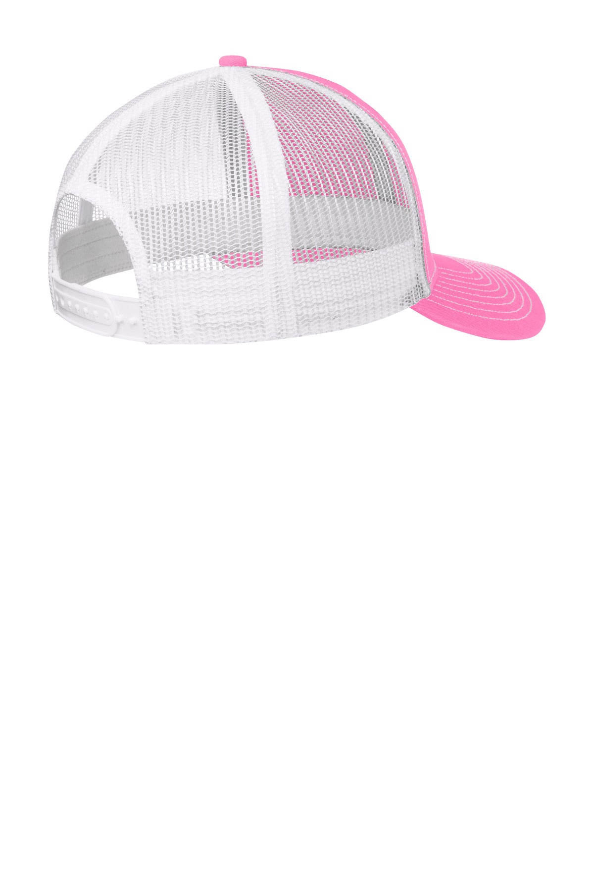 Rear View of TrPk/Wht Port Authority Snapback Trucker Cap. C112