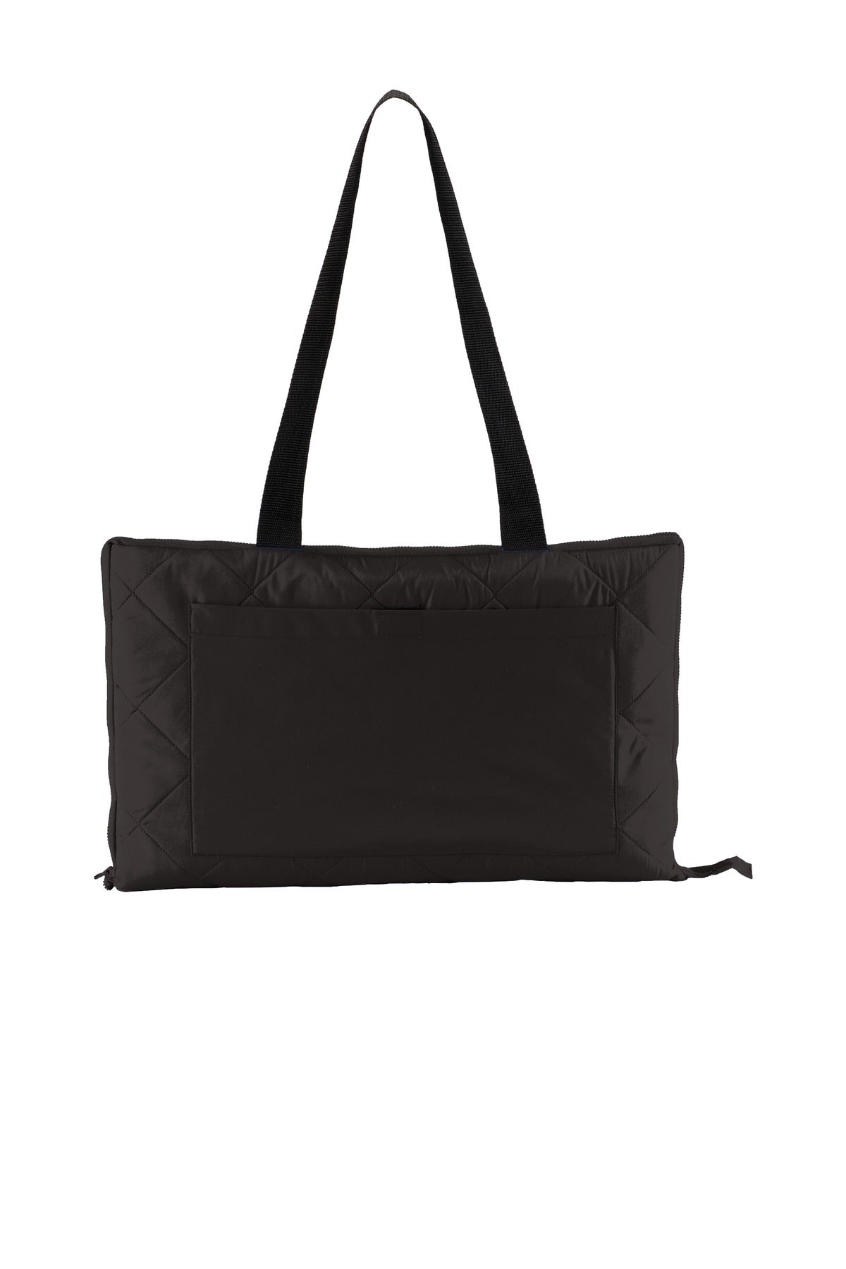 Rear View of True Black Port Authority Picnic Blanket. BP70