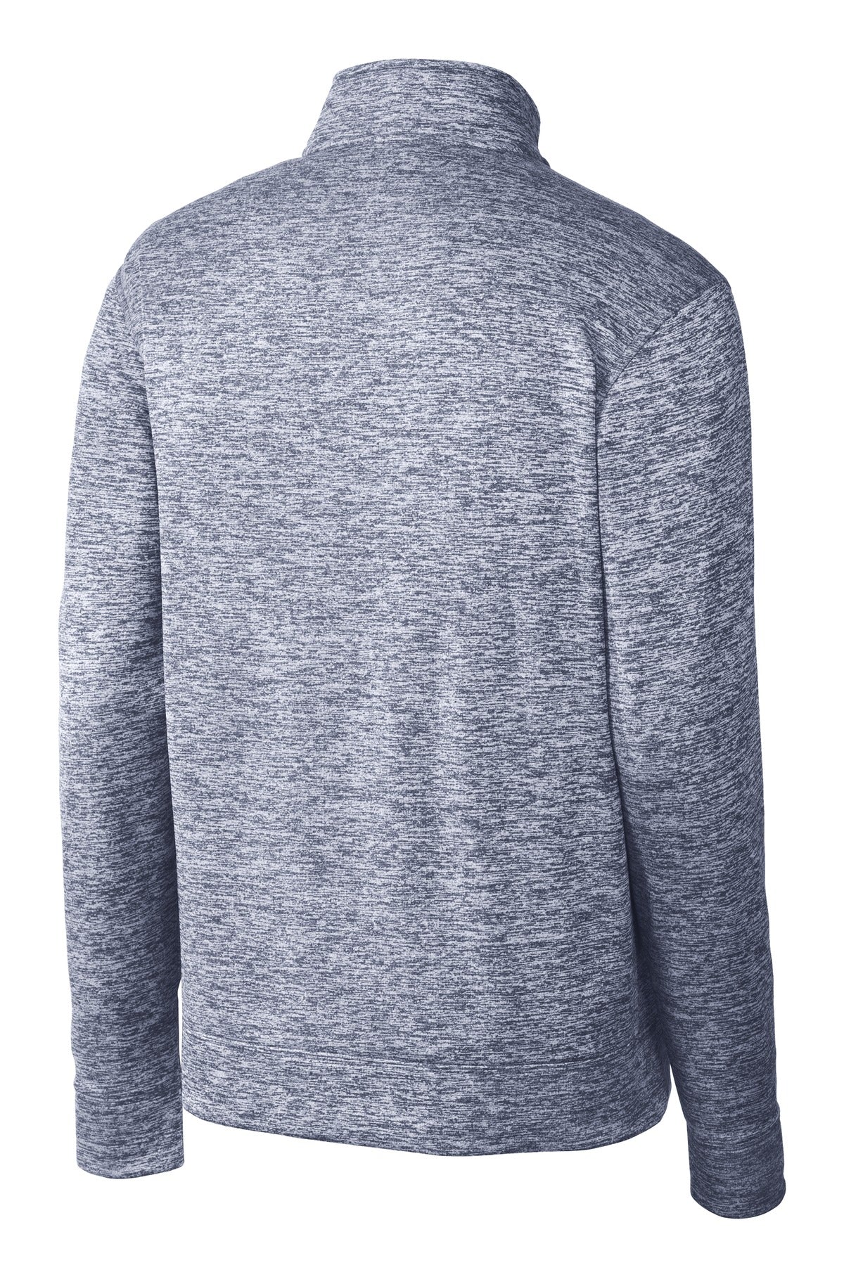 Rear View of True Navy Elec Sport-Tek PosiCharge Electric Heather Fleece 1/4-Zip Pullover. ST226