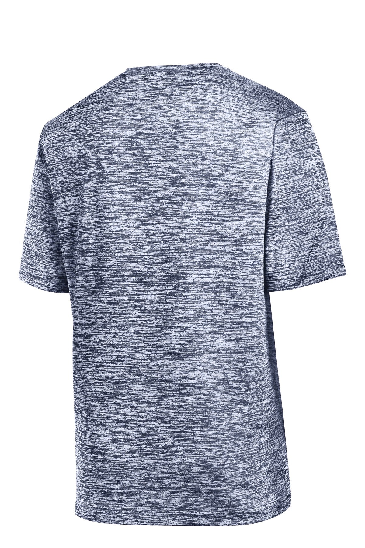 Rear View of True Navy Elec Sport-Tek Youth PosiCharge Electric Heather Tee. YST390