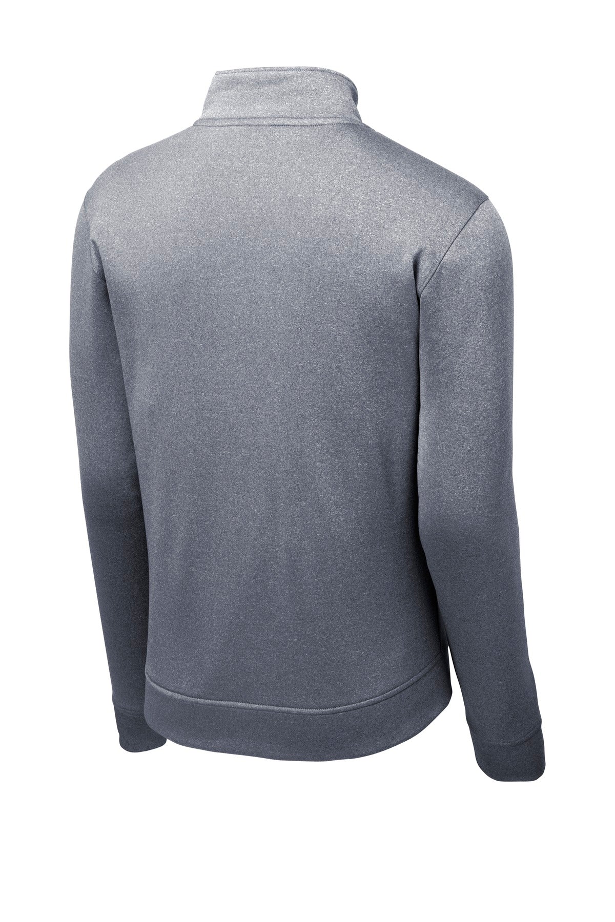 Rear View of True Navy Hthr Sport-Tek PosiCharge Sport-Wick Heather Fleece 1/4-Zip Pullover. ST263