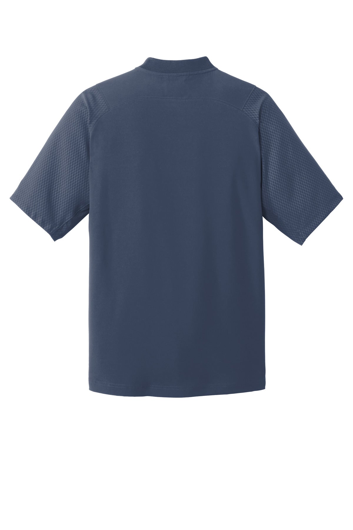 Rear View of True Navy New Era Cage Short Sleeve 1/4-Zip Jacket. NEA600