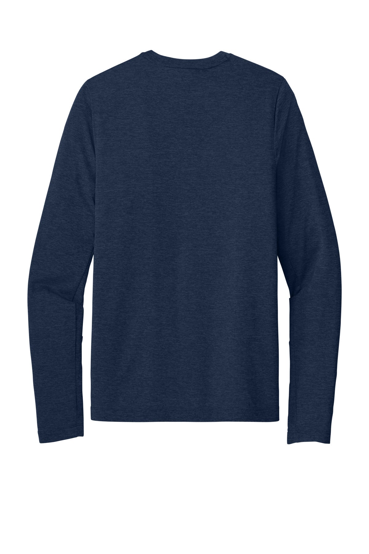Rear View of True Navy New Era Series Performance Long Sleeve Crew Tee. NEA201