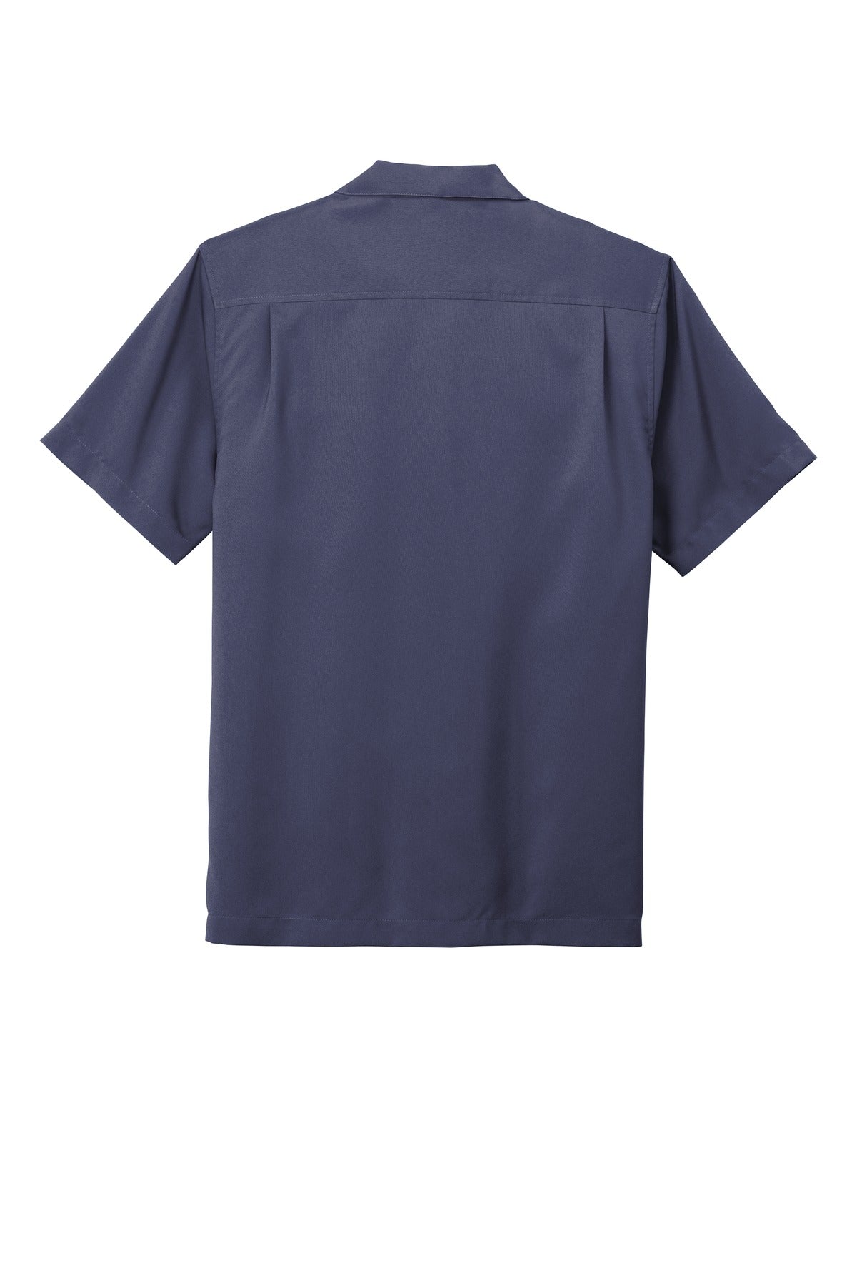 Rear View of True Navy Port Authority Short Sleeve Performance Staff Shirt W400