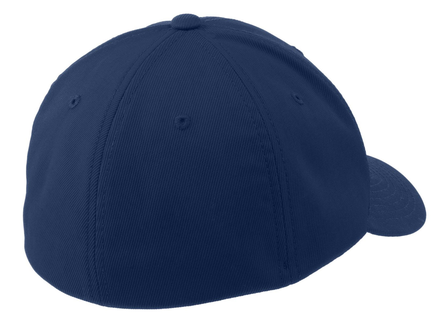 Rear View of True Navy Sport-Tek Flexfit Performance Solid Cap. STC17