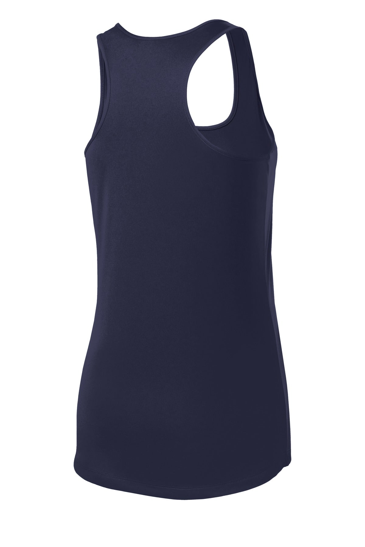 Rear View of True Navy Sport-Tek Women's PosiCharge Competitor Racerback Tank. LST356