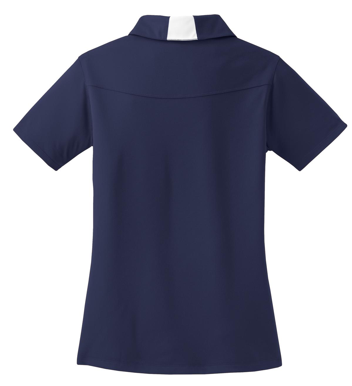 Rear View of True Navy/Wht Sport-Tek Women's Side Blocked Micropique Sport-Wick Polo. LST655