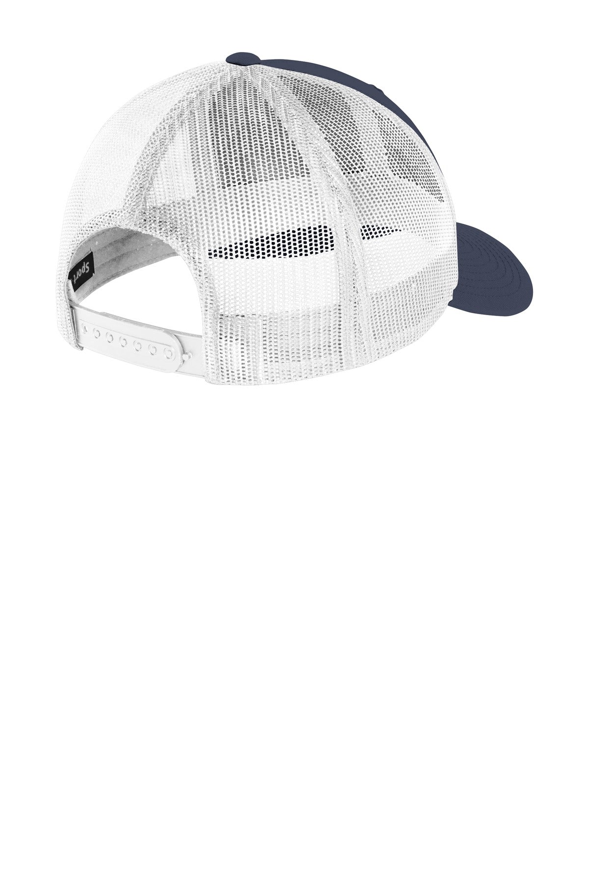 Rear View of True Navy/Wht Sport-Tek YP Classics Retro Trucker Cap. STC39