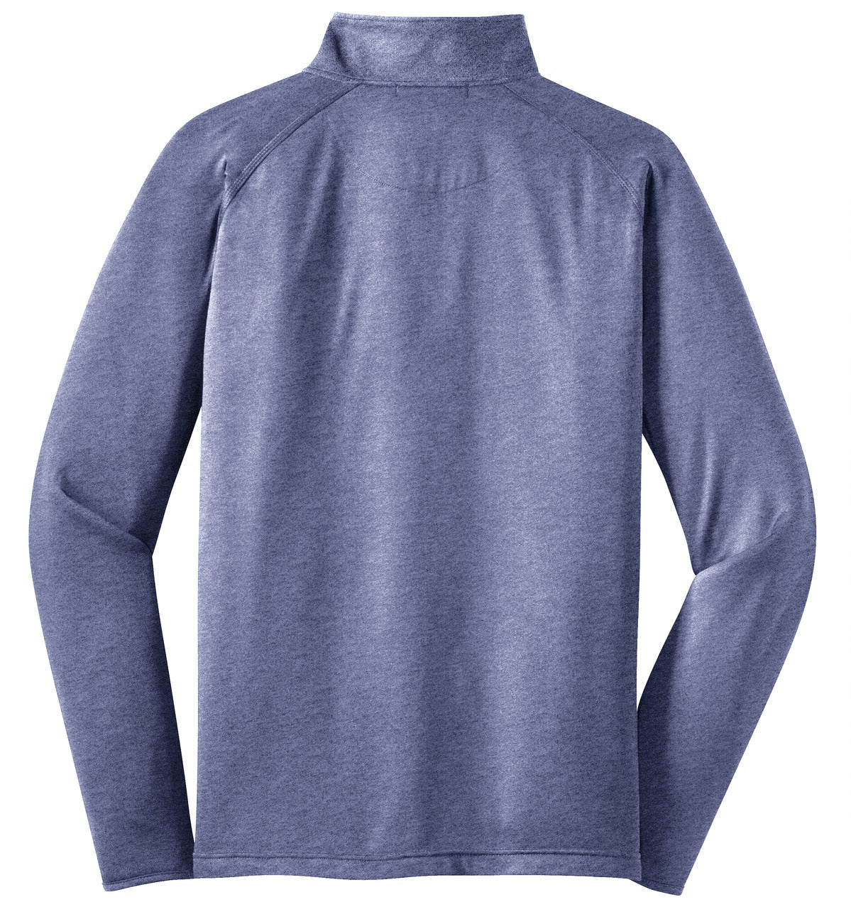 Rear View of True Nvy Hthr Sport-Tek Tall Sport-Wick Stretch 1/4-Zip Pullover. TST850