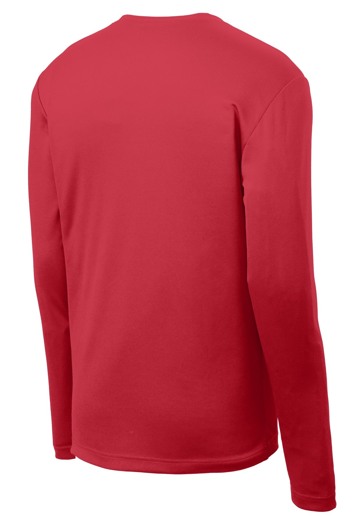 Rear View of True Red Sport-Tek PosiCharge RacerMesh Long Sleeve Tee. ST340LS