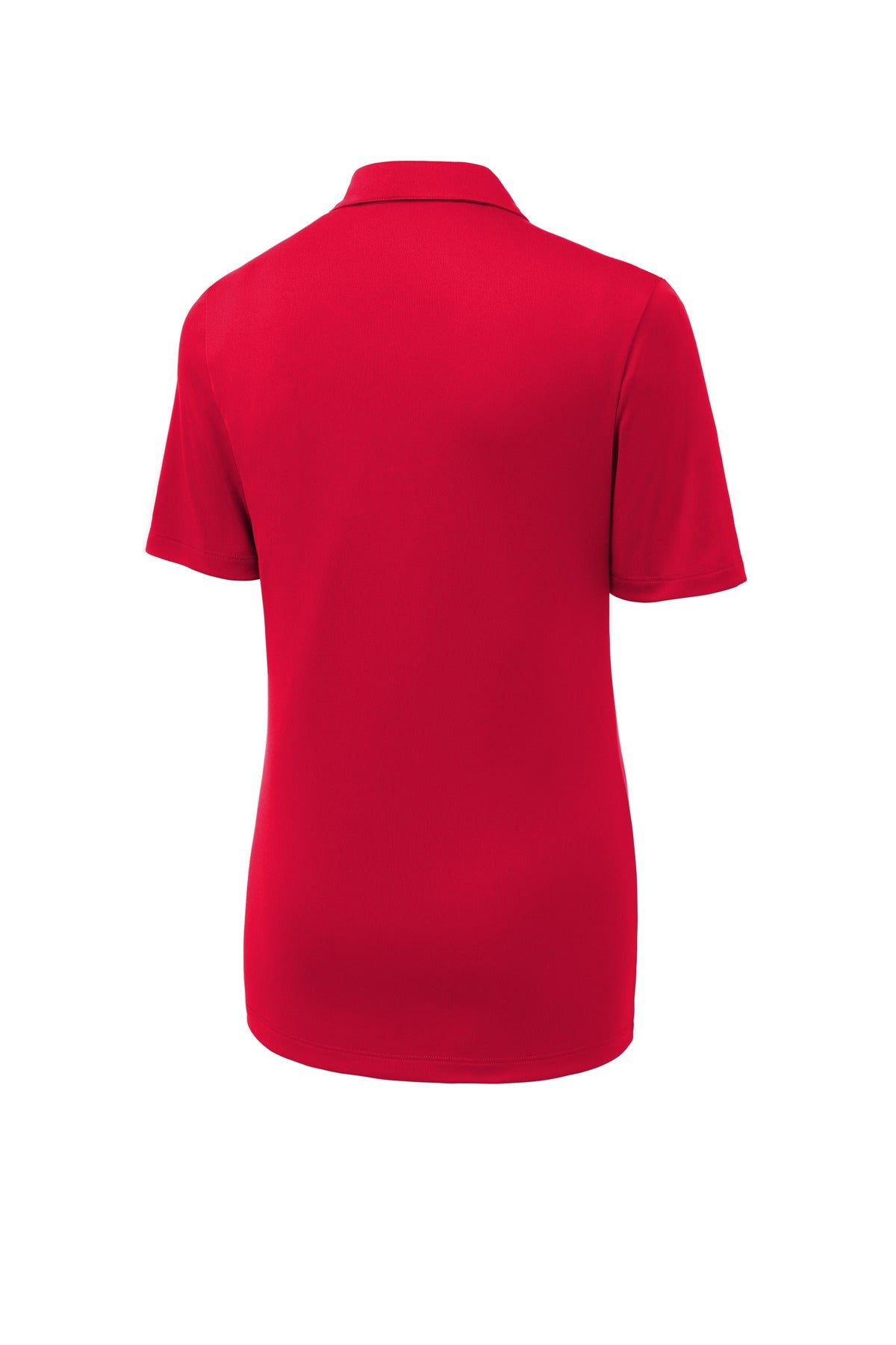 Rear View of True Red Sport-Tek Women's Posi-UV Pro Polo. LST520
