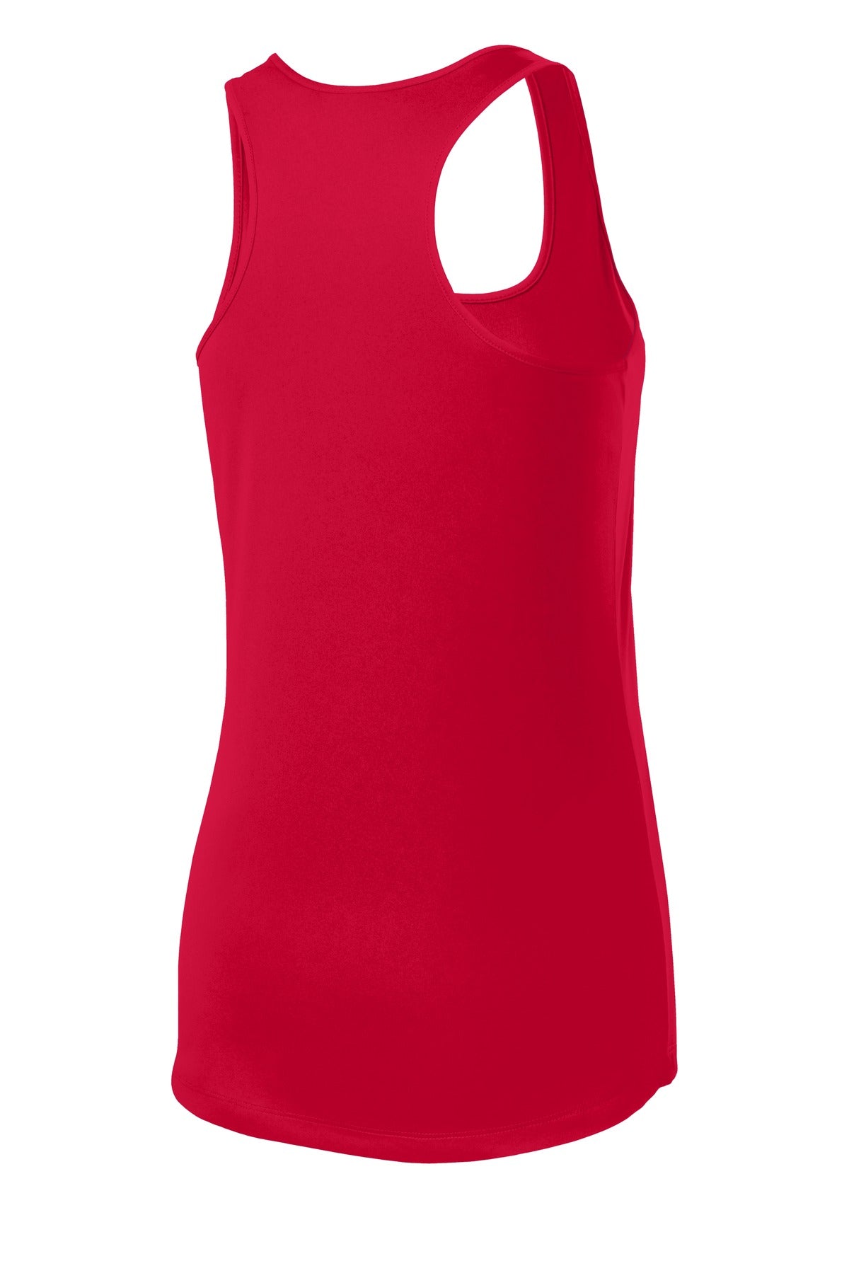 Rear View of True Red Sport-Tek Women's PosiCharge Competitor Racerback Tank. LST356