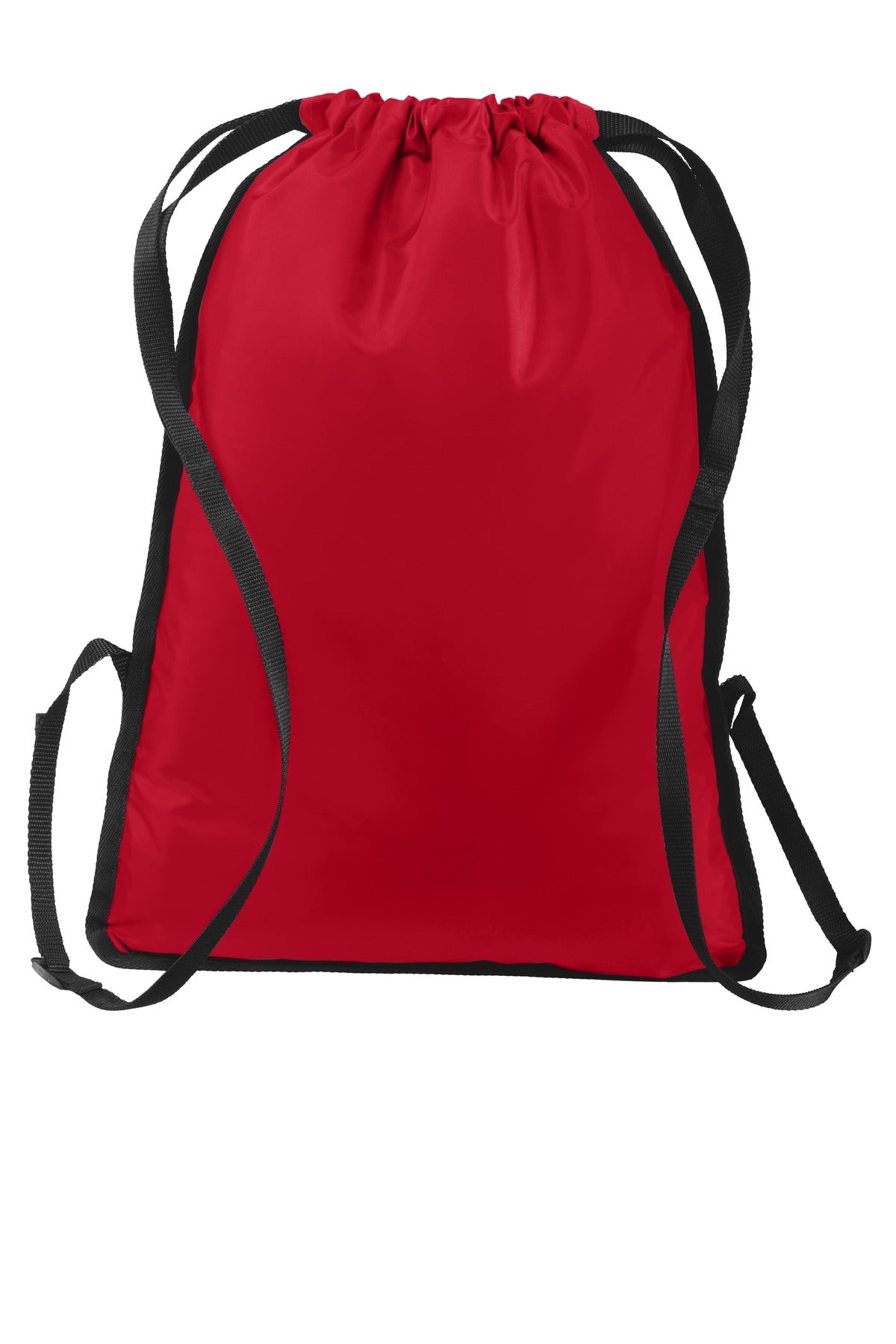 Rear View of True Red/Blk Port Authority Zip-It Cinch Pack. BG616