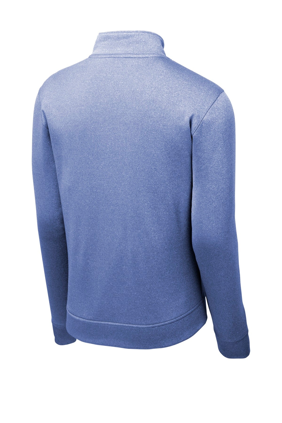 Rear View of True Royal Hth Sport-Tek PosiCharge Sport-Wick Heather Fleece 1/4-Zip Pullover. ST263