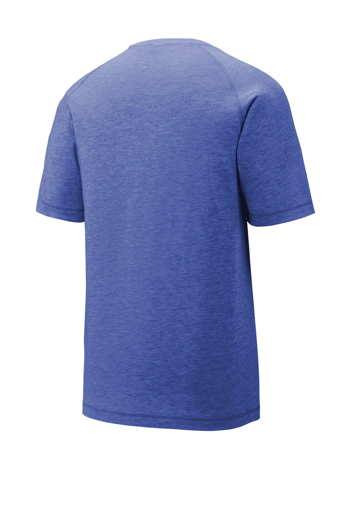 Rear View of True Royal Hth Sport-Tek PosiCharge Tri-Blend Wicking Raglan Tee. ST400