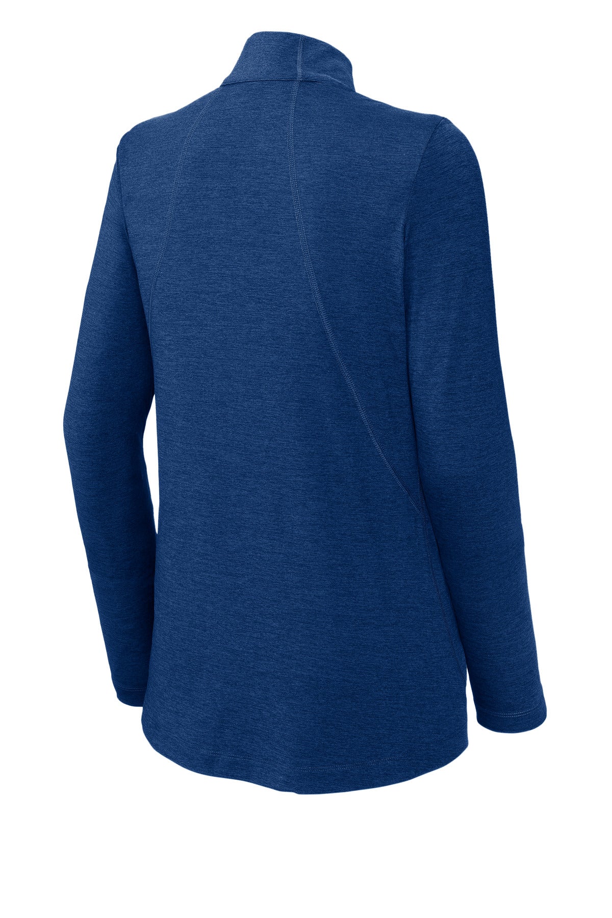 Rear View of True Royal Hth Sport-Tek Women's Exchange 1.5 Long Sleeve 1/2-Zip LST711