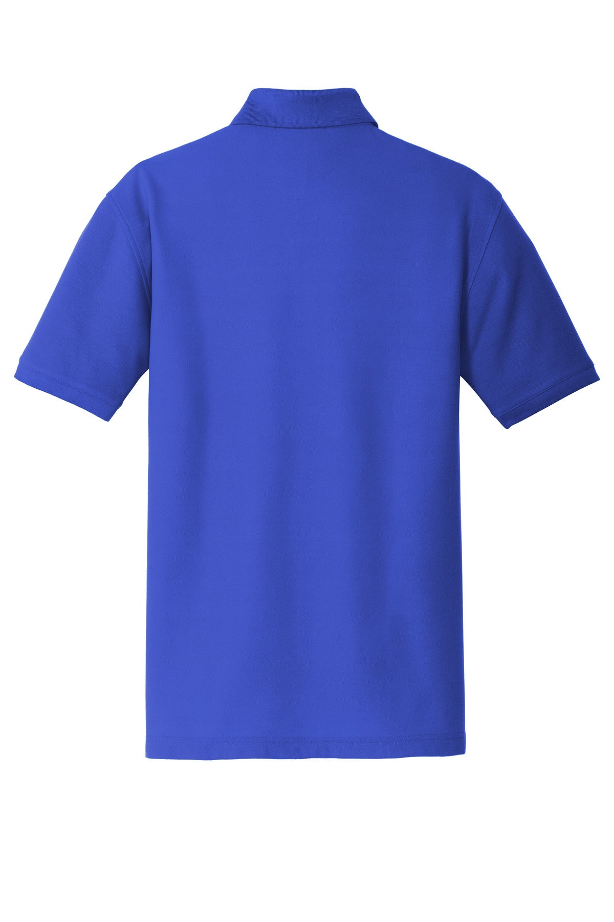 Rear View of True Royal Port Authority Tall Core Classic Pique Polo. TLK100