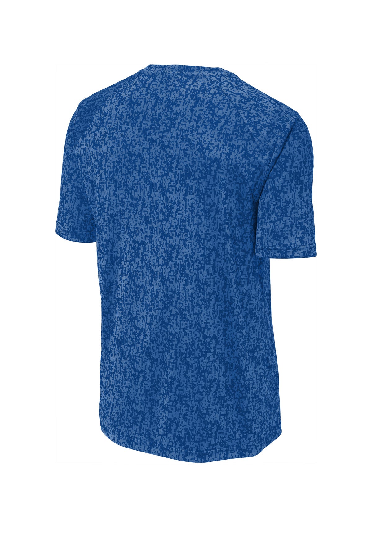 Rear View of True Royal Sport-Tek Digi Camo Tee. ST460