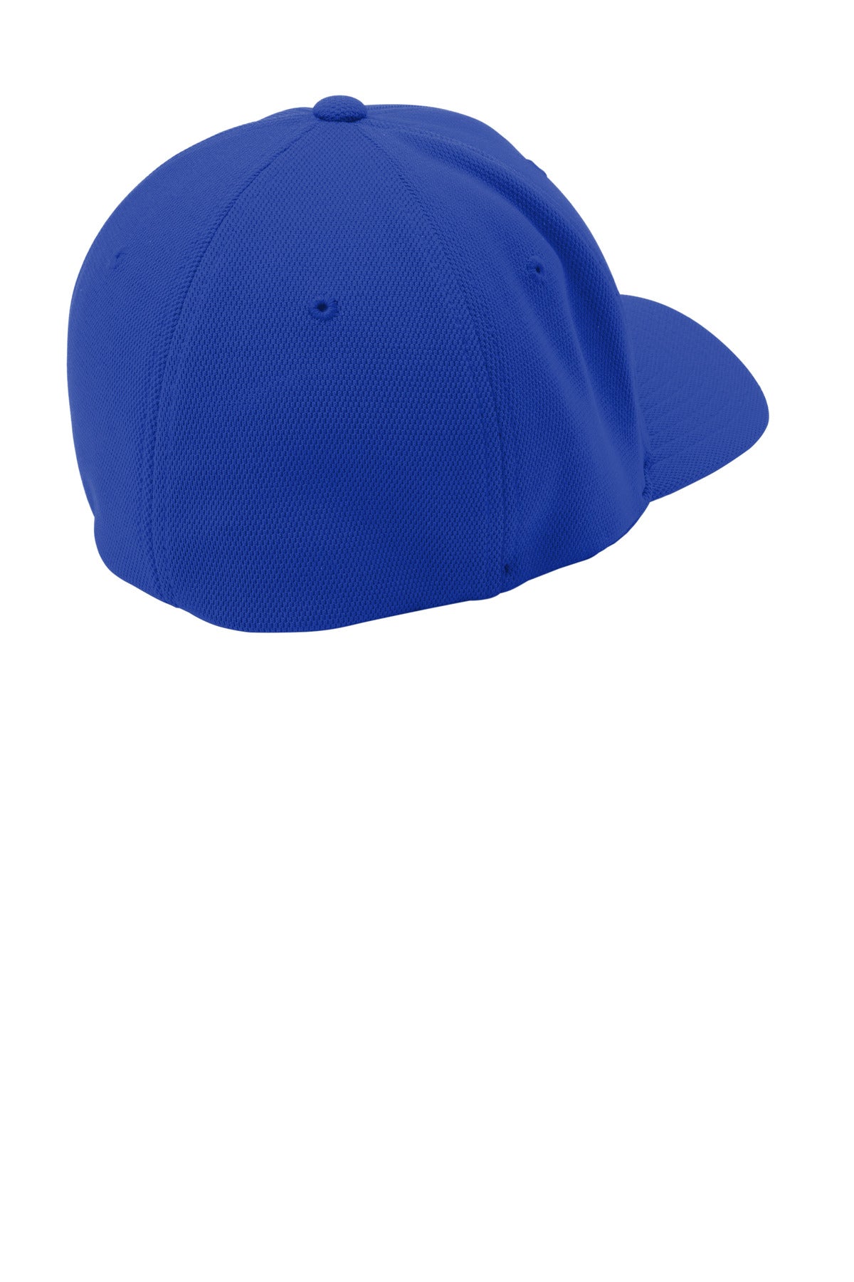 Rear View of True Royal Sport-Tek Flexfit Cool & Dry Poly Block Mesh Cap. STC22