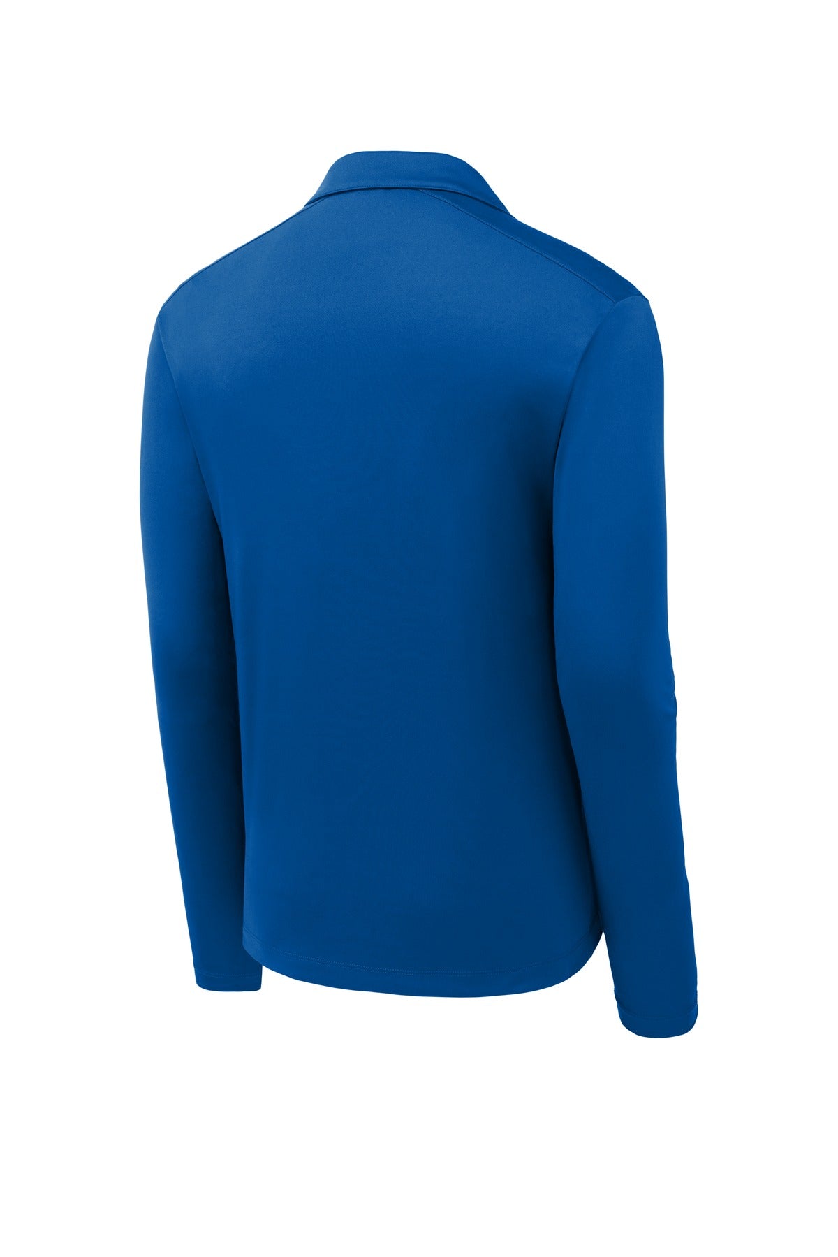 Rear View of True Royal Sport-Tek Posi-UV Pro Long Sleeve Polo. ST520LS