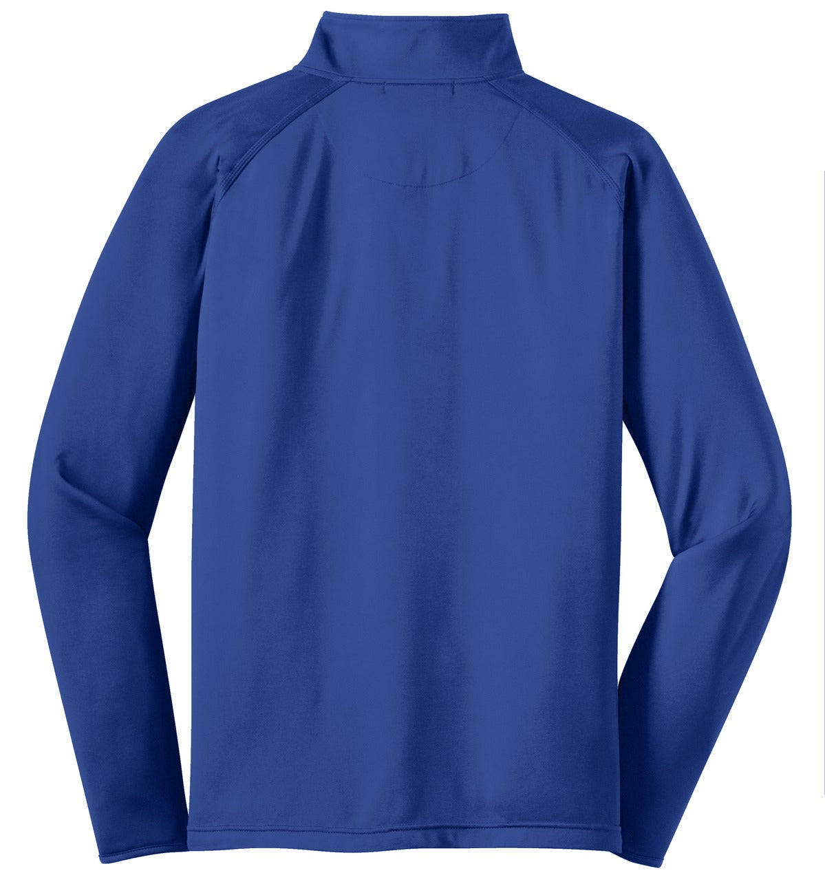 Rear View of True Royal Sport-Tek Tall Sport-Wick Stretch 1/4-Zip Pullover. TST850