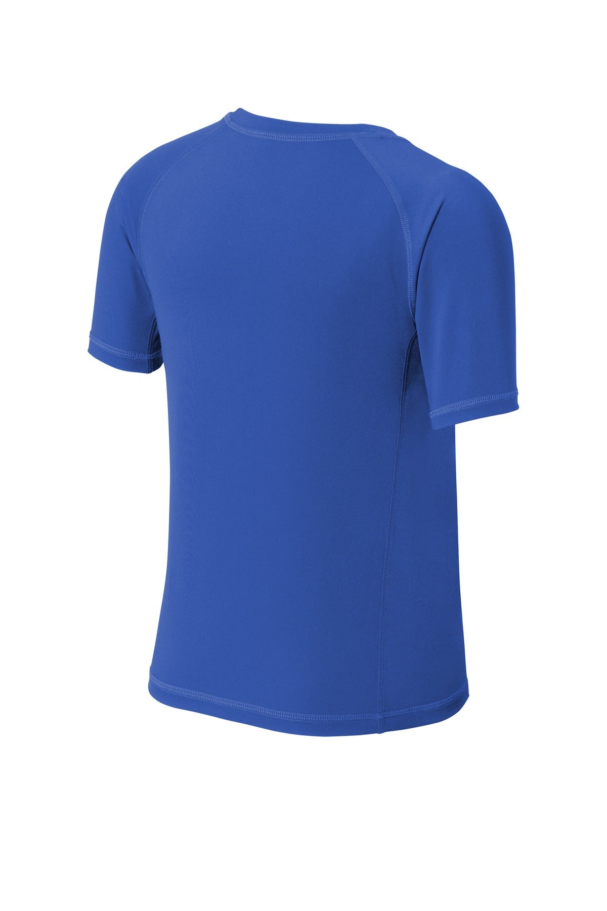 Rear View of True Royal Sport-Tek Youth Rashguard Tee. YST470
