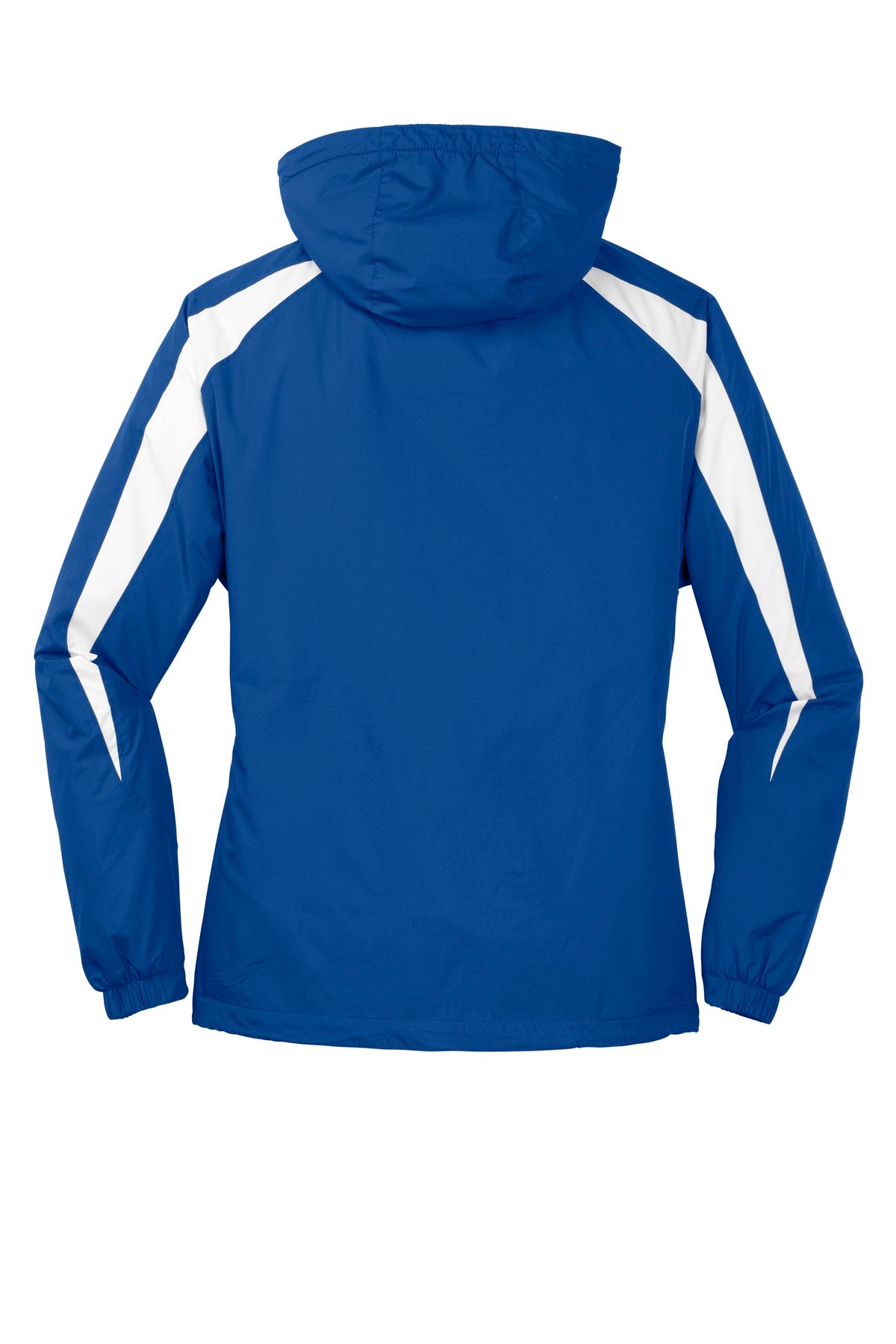 Rear View of True Royal/Wht Sport-Tek Fleece-Lined Colorblock Jacket. JST81