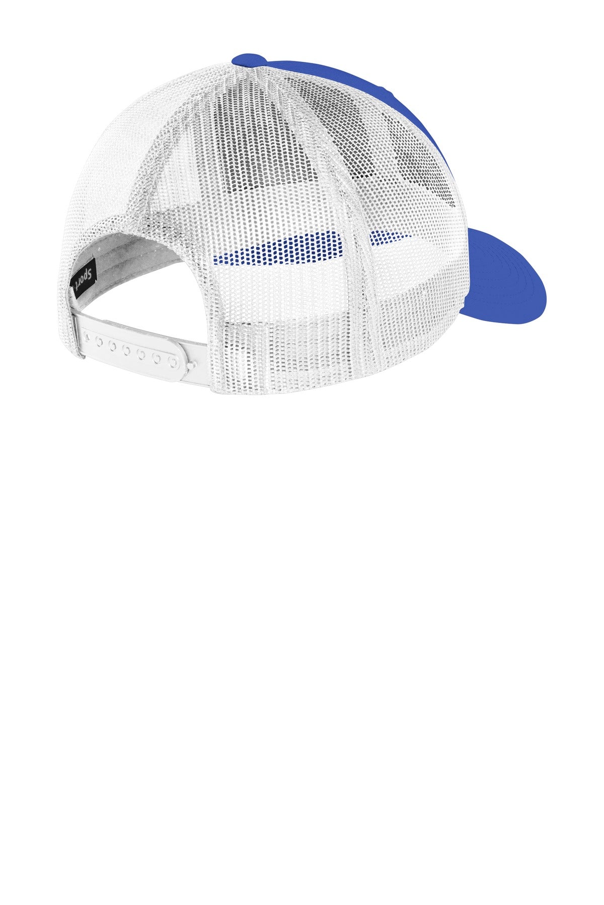 Rear View of True Royal/Wht Sport-Tek YP Classics Retro Trucker Cap. STC39