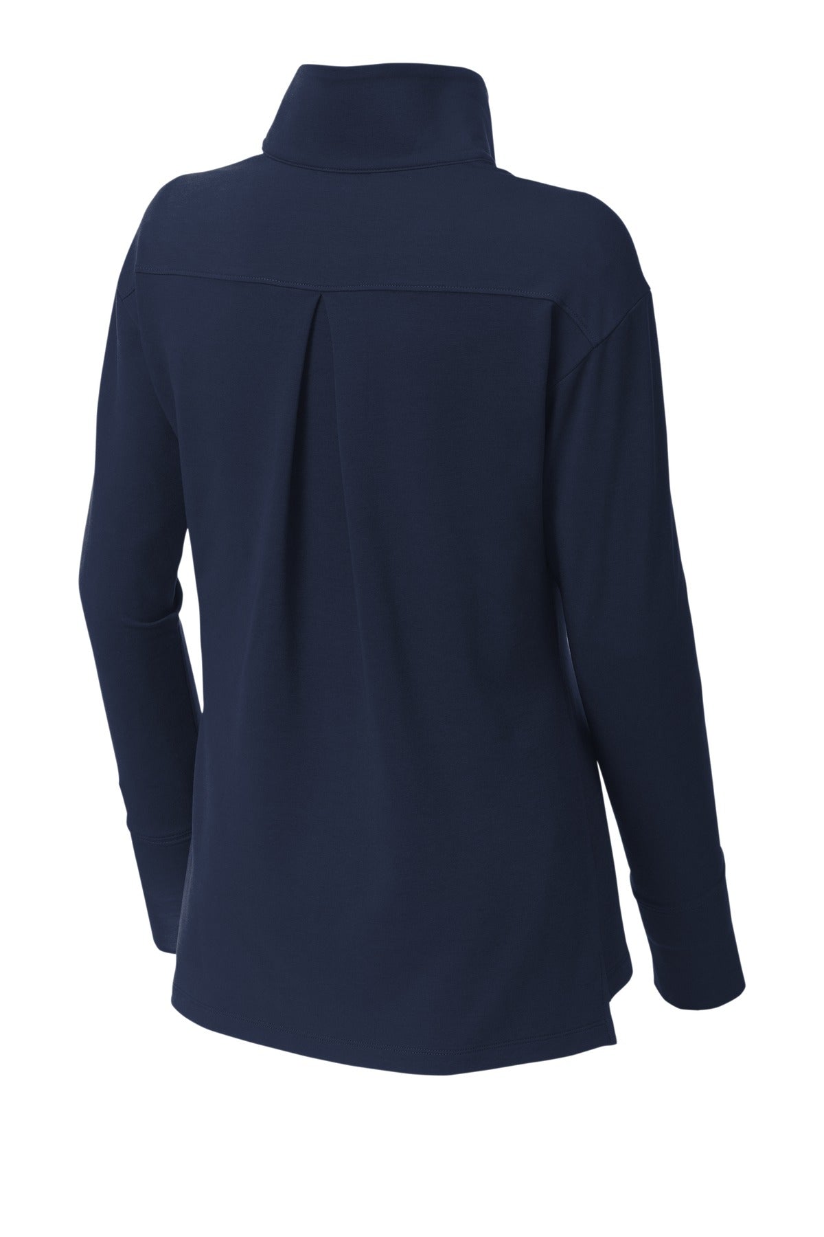 Rear View of TrueNavy Sport-Tek Women's Sport-Wick Flex Fleece 1/4-Zip. LST561
