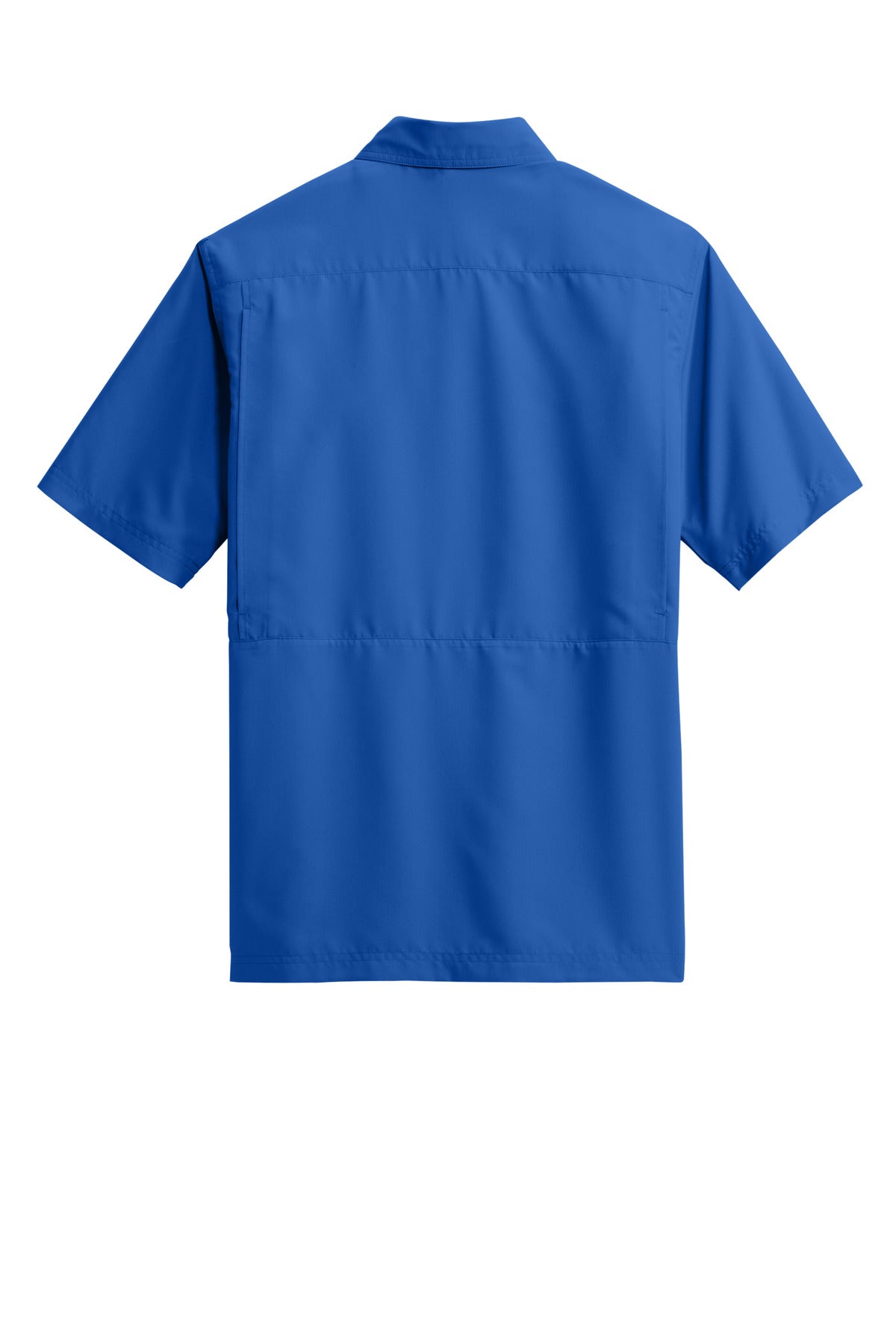 Rear View of TrueRoyal Port Authority Short Sleeve UV Daybreak Shirt W961