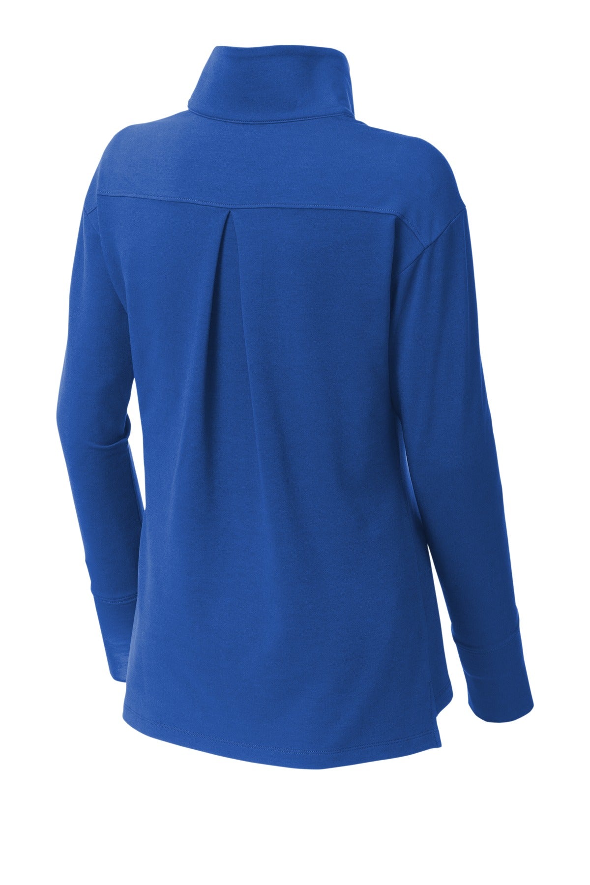 Rear View of TrueRoyal Sport-Tek Women's Sport-Wick Flex Fleece 1/4-Zip. LST561