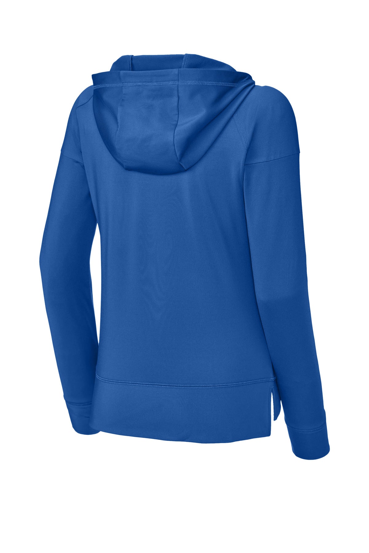Rear View of TrueRoyal Sport-Tek Women's Sport-Wick Stretch 1/2-Zip Hoodie LST856
